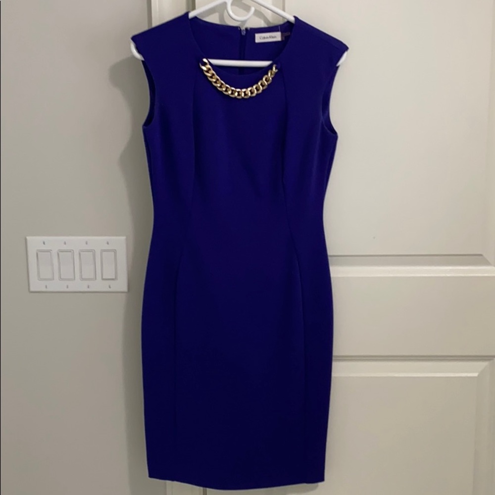Calvin Klein work dress with built in necklace